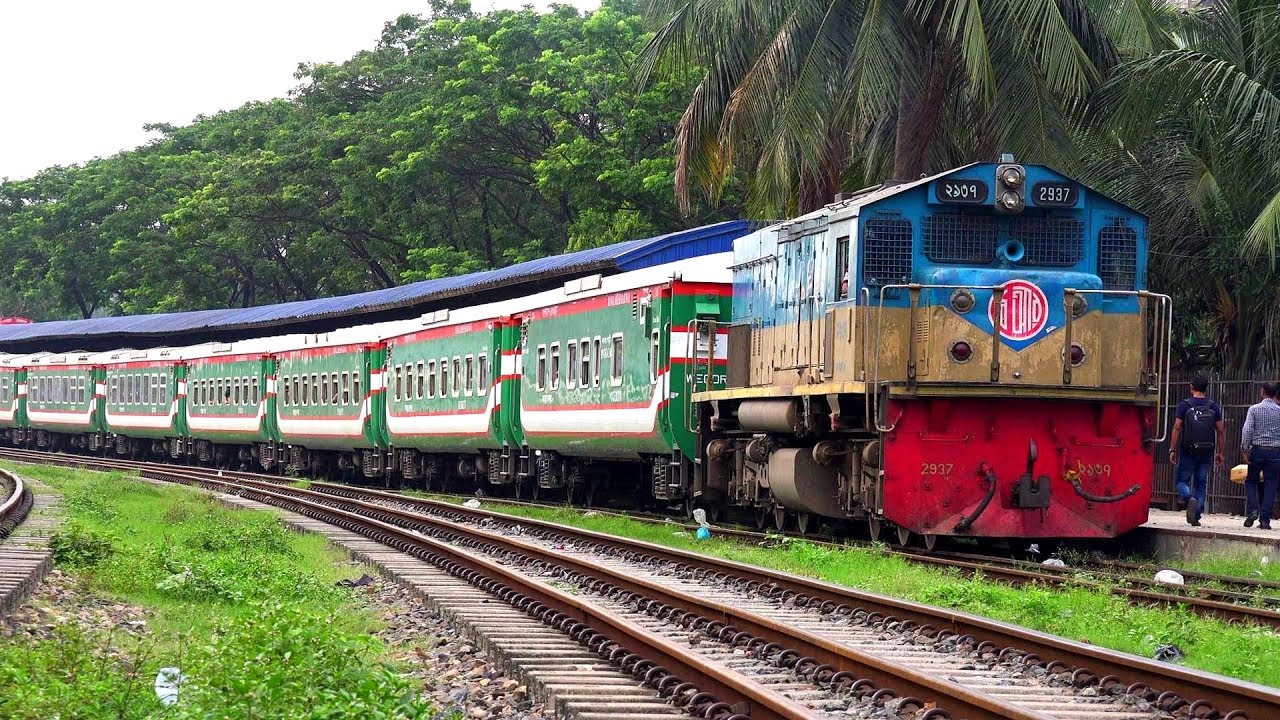 Bangladesh Railway intercity train running through Bangladesh